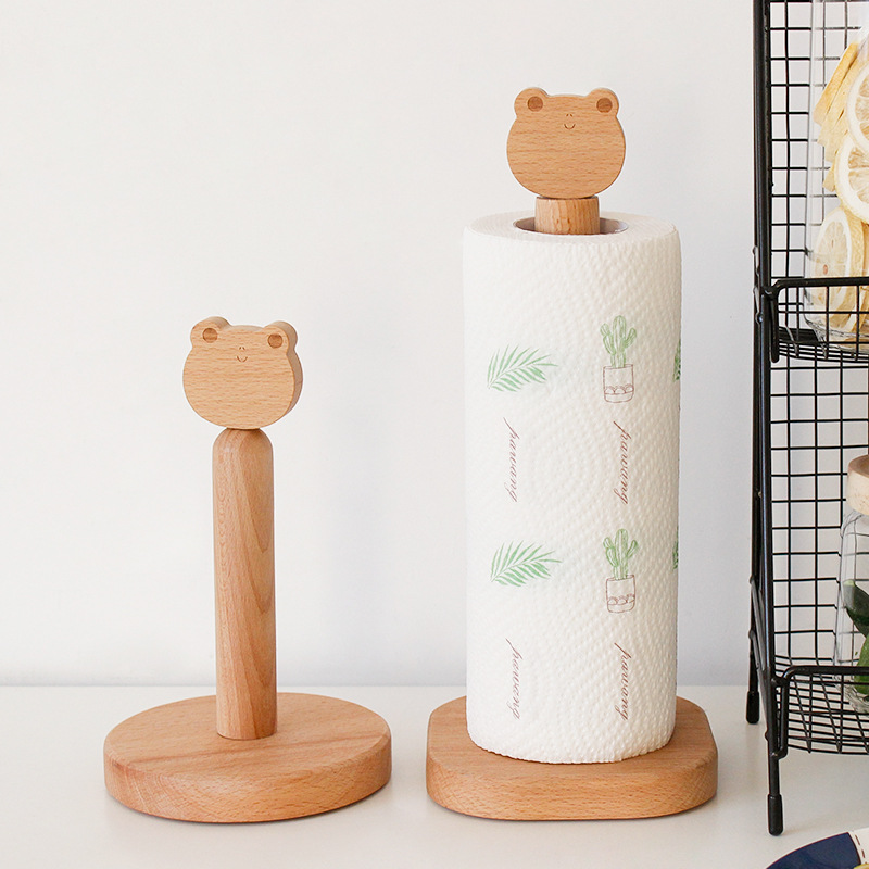 Kitchen Baking Paper Holder - النمط الياباني الصلبة الخشب الأنسجة حامل