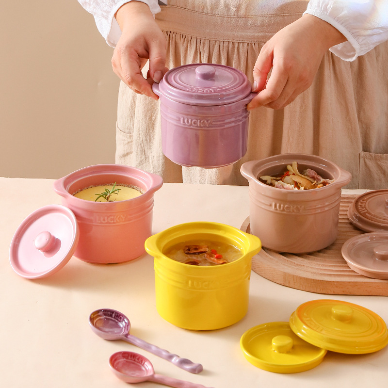 وعاء سيراميك بغطاء مزدوج، وعاء - مراجعة Kitchen Baking Utensil وسعره