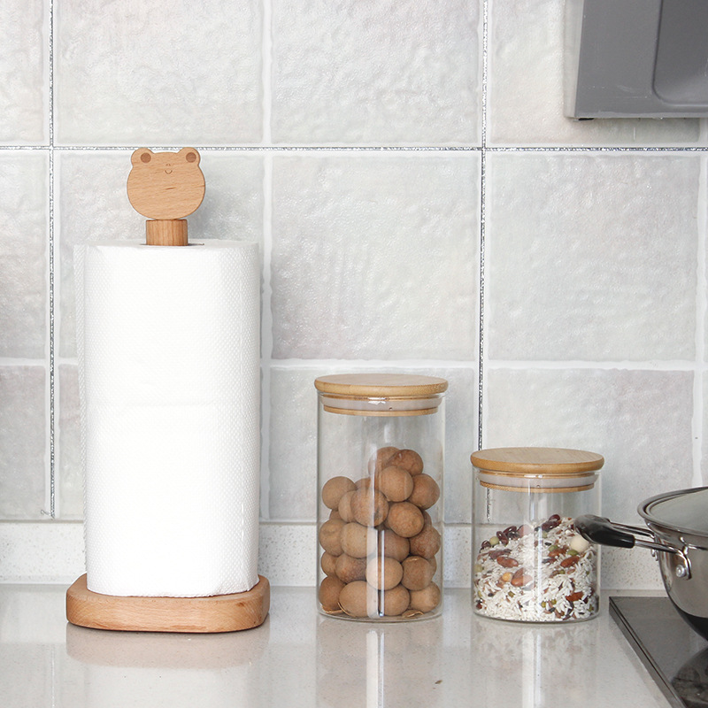النمط الياباني الصلبة الخشب ال - مراجعة Kitchen Baking Paper Holder وسعره
