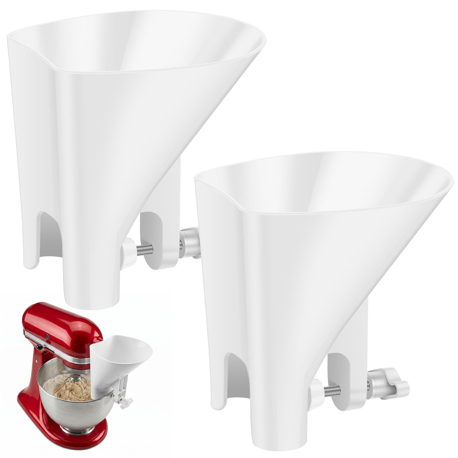 قمع دقيق مانع للانسكاب للمزج ا - مراجعة Kitchen Aid Baking Mixer وسعره