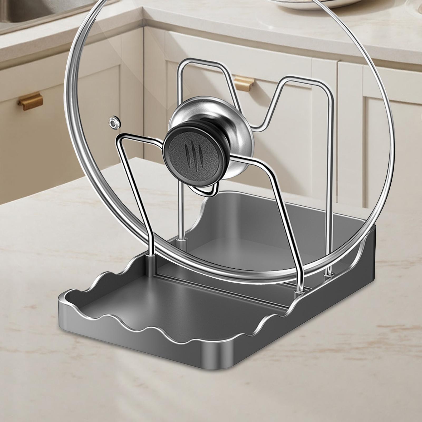 منظم غطاء المقلاة رف تجفيف الم - مراجعة Kitchen Baking Pantry وسعره