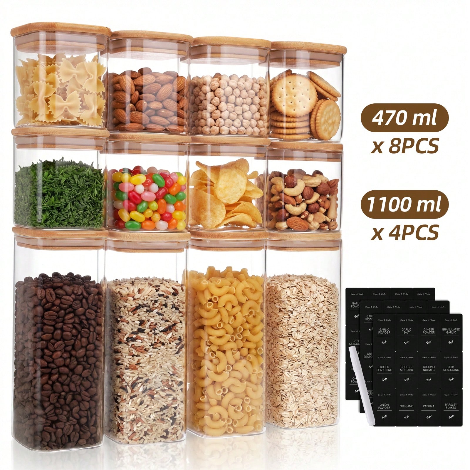 تومنك 12 قطعة من حاويات تخزين  - مراجعة Kitchen Baking Pantry وسعره